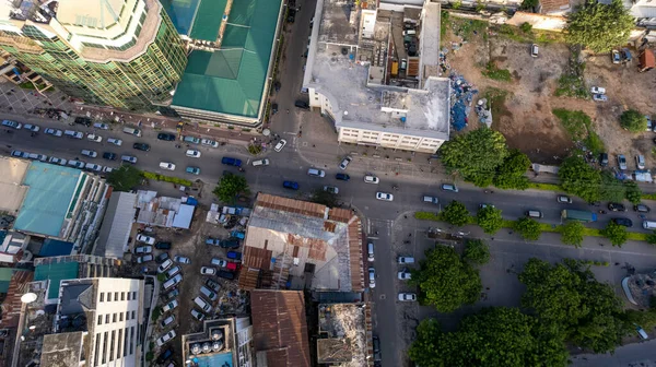 Légi Felvétel Felhőkarcolókról Utakról Dar Salaam Ban Tanzániában — Stock Fotó