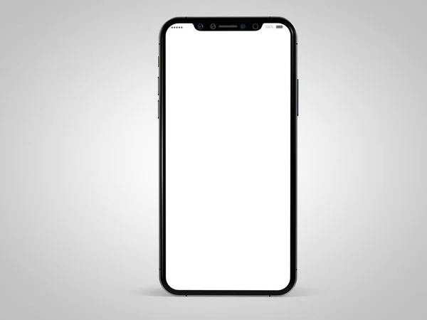 Ein Rendering Eines Smartphones Mit Einem Leeren Weißen Bildschirm — Stockfoto