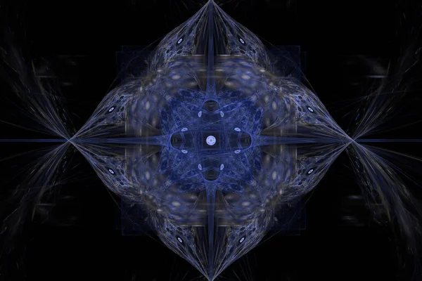 아름답고 역동적 부드럽게 흐르는 프랙탈 대칭적 패턴의 디지털 렌더링 — 스톡 사진