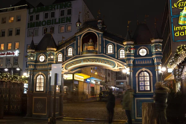 Cologne Alemania 2021 Vista Del Tradicional Mercado Navideño Colonia Oscuridad —  Fotos de Stock