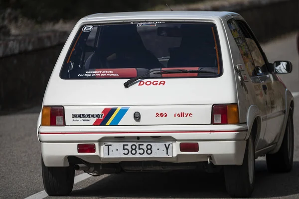 Barcelone Espagne Nov 2021 Pilote Peugeot 205 Rallye Viii — Photo