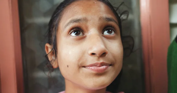 Closeup Little Girl Face — Stock Photo, Image