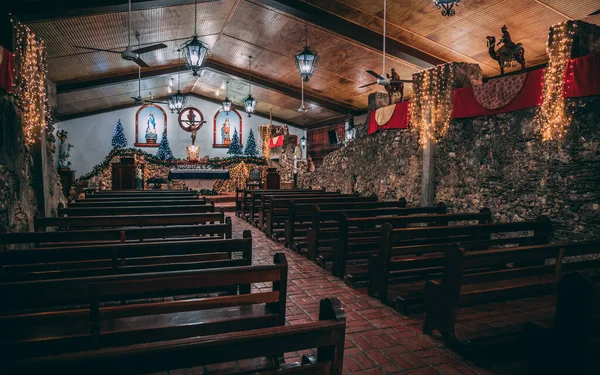 Agua Puerto Rico Grudnia 2018 Zniszczony Kościół Innym Kościele Dekoracjami — Zdjęcie stockowe