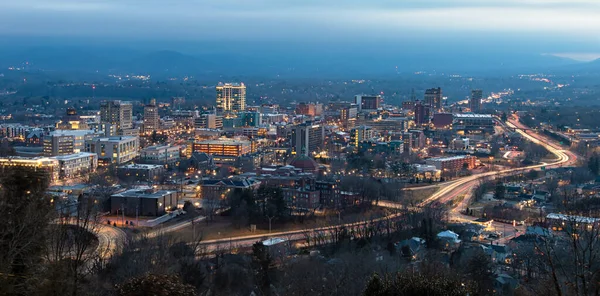 Letecký Snímek Města Asheville Severní Karolína Spojené Státy — Stock fotografie