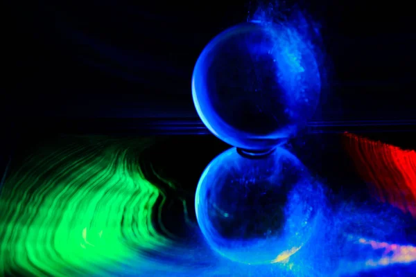 Abstraction Mirrored Sphere Dark Background — Foto Stock