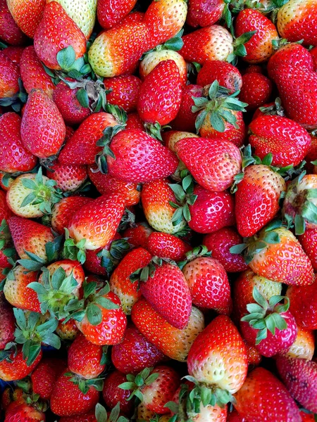 Plano Vertical Del Fondo Fresas — Foto de Stock