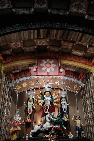 Κολκατα Ινδια Οκτωβρίου 2021 Διακόσμηση Της Ινδουίστριας Θεάς Της Ντούργκα — Φωτογραφία Αρχείου
