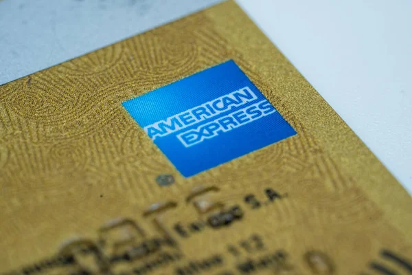 Munich Alemania Nov 2021 Primer Plano Del Logotipo American Express — Foto de Stock