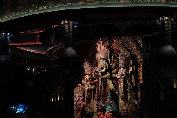 Kolkata India Ottobre 2021 Decorazione Della Dea Indù Durga — Foto Stock