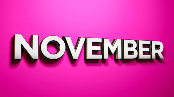 Een Weergave Van November Belettering Roze Achtergrond — Stockfoto