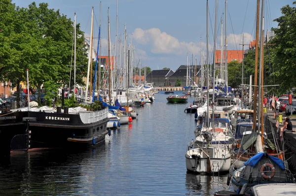 Copenhagen Danmark Nov 2021 Båtar Kanal Christianshavn Köpenhamn Danmark — Stockfoto