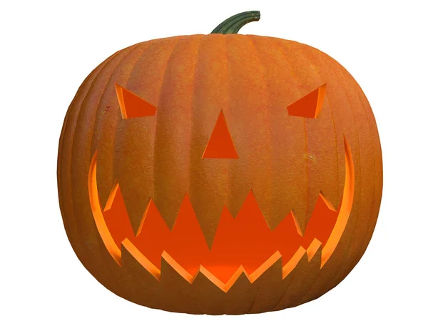 Eine Darstellung Eines Halloween Kürbisses Auf Weißem Hintergrund — Stockfoto