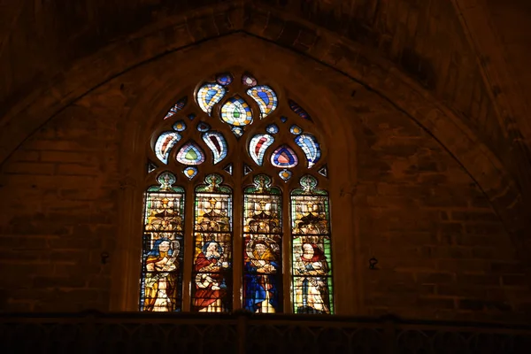 Beau Cliché Vitrages Intérieur Cathédrale Sevillia — Photo