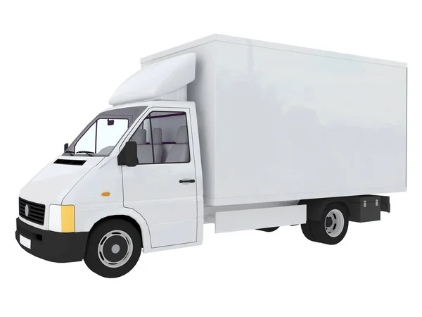 Een Rendering Van Een Truck Witte Achtergrond — Stockfoto