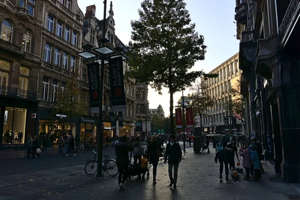 Antwerp Belgium Ekim 2019 Meir Shopping Caddesinin Güzel Bir Manzarası — Stok fotoğraf