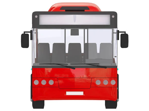 Uma Renderização Ônibus Vermelho Fundo Branco — Fotografia de Stock