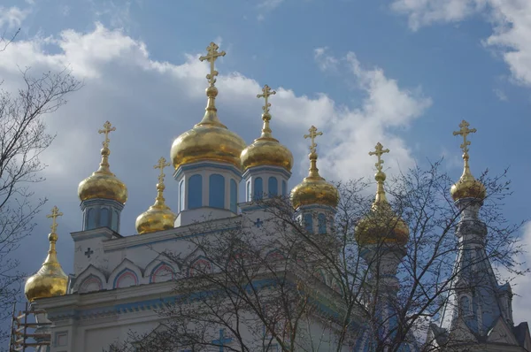 Catedral Ortodoxa Dos Santos Mártires Boris Gleb Daugavpils Letónia — Fotografia de Stock
