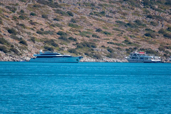 Blick Auf Yachten Die Ufer Festmachen Insel Kreta Griechenland — Stockfoto