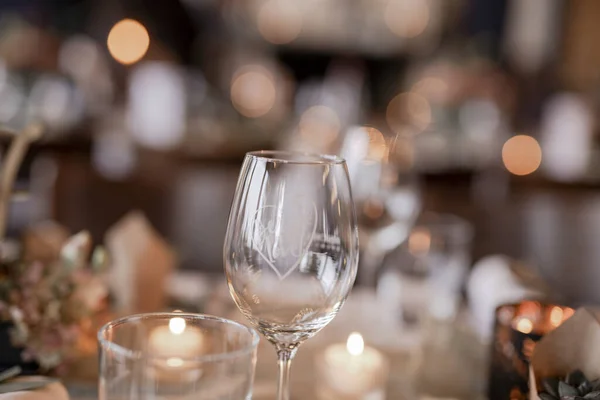 Elegant Glass Background Burning Candles Bokeh Lights — Stock Photo, Image