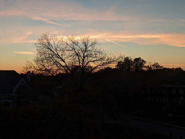 Belle Vue Aérienne Coucher Soleil Orange — Photo