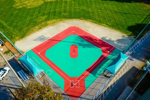 Aerial Top View Baseball Diamond — Stockfoto