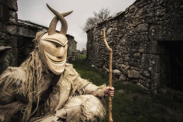 Primer Plano Una Escultura Ancestral Carnaval Portugal —  Fotos de Stock