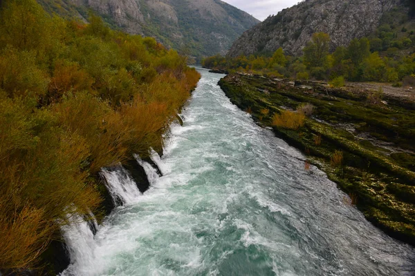 Gyönyörű Kilátás Neretva Folyóra Bosznia Hercegovinai Erdőben Horvátország — Stock Fotó