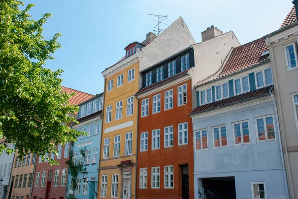 Мульти Кольорових Будинків Підряд Копенгагені Данія — стокове фото