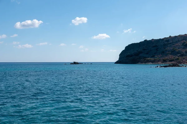 Eine Ruhige Meereslandschaft Von Der Küste Der Insel Kreta Einem — Stockfoto