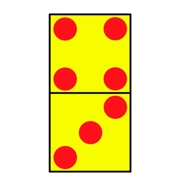 Une Illustration Jaune Rouge Carte Domino — Photo