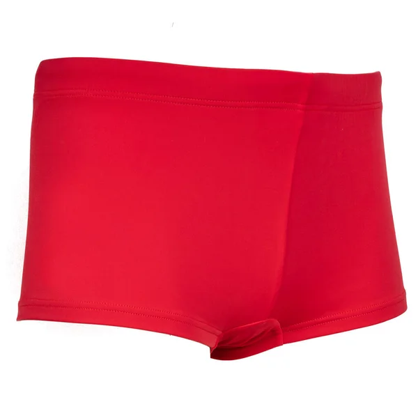 Red Swimming Trunks Isolated White Sport Underwear — Stockfoto