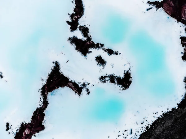 Uma Vista Aérea Lagoa Azul Islândia — Fotografia de Stock