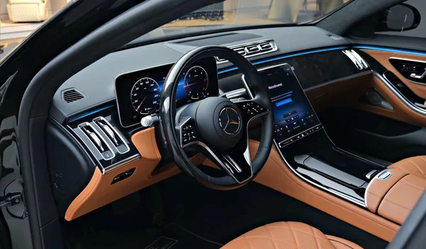 Luxurious Comfortable Modern Car Interior Ideal Concept Power Performance Automobile — Stockfoto
