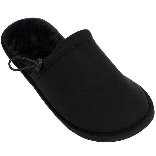 Black Slip Slippers Sandals Insulated White Background — Stockfoto