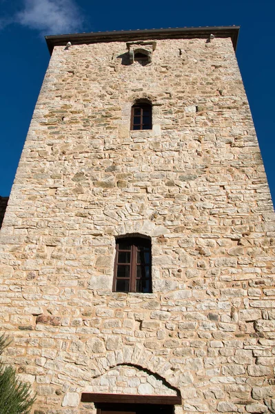 Casa Medieval Artesanal Construída Com Pedra Madeira Metal Arquitetura Com — Fotografia de Stock