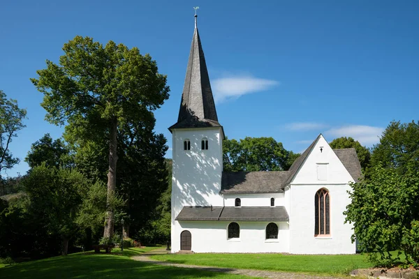 Een Prachtig Uitzicht Middeleeuwse Kerk Van Wiedenest Omringd Door Bomen — Stockfoto