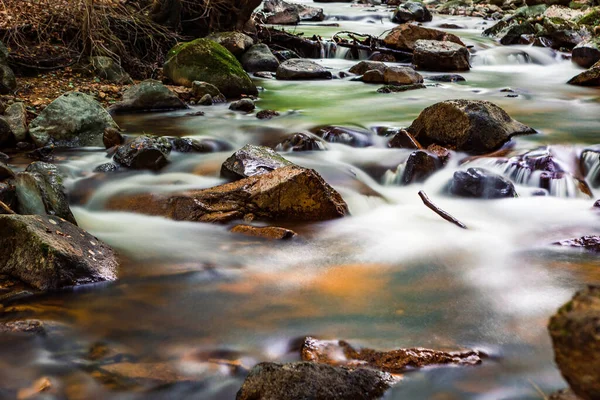 Rio Que Flui Rapidamente Pela Floresta Planalto Harz Alemanha — Fotografia de Stock