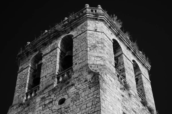加泰罗尼亚中世纪城市别萨卢灰度建筑的美丽景观 — 图库照片