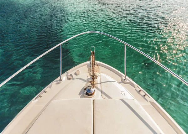 Nose White Yacht Open Sea Greece — Stock Photo, Image