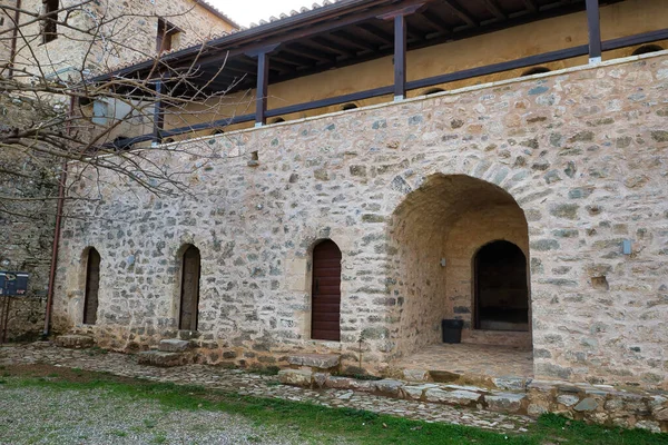 Casa Medieval Artesanal Construída Com Pedra Madeira Metal Arquitetura Com — Fotografia de Stock