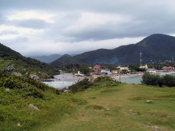 Mountainous Landscape Town Gloomy Day Armacao Portugal — Fotografia de Stock