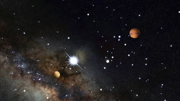 Wszechświat Astronomia Planety Przestrzeń Kosmiczna Jako Tło — Zdjęcie stockowe