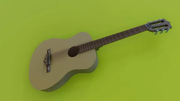 Klasyczna Drewniana Gitara Akustyczna Naturalny Kol — Zdjęcie stockowe