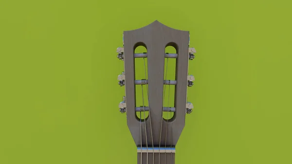 Klasická Dřevěná Akustická Kytara Přírodní Sloupec — Stock fotografie