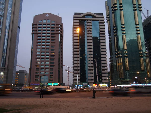 Dubai United Arab Emirates Března 2007 Pohled Mrakodrapy Blízkosti Slavné — Stock fotografie