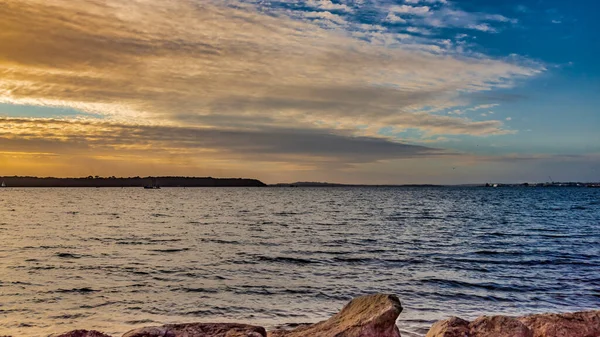 Gyönyörű Horizont Tenger Naplemente Poole Harbour Egyesült Királyság — Stock Fotó