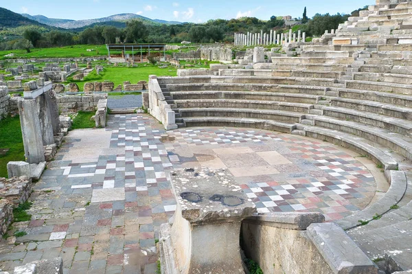 Ruins Ancient Messene Archeological Site Peloponnese Greece One Best Preserved — Stock Photo, Image