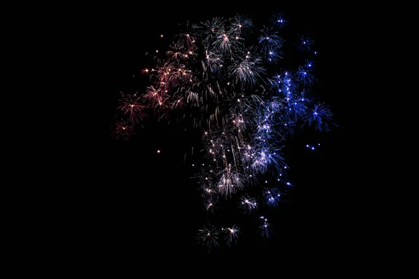 Low Angle Shot Bright Fireworks Night Perfect Wallpapers Backgrounds — Stock Photo, Image