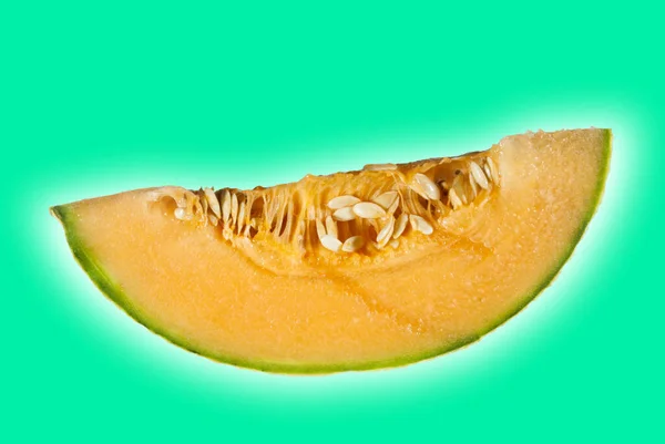 Cut Detail Texture Melon Tropical Fruit Harvested — Stock Photo, Image