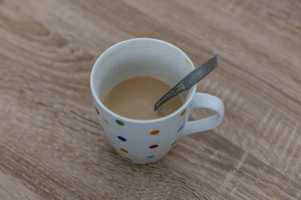 Μια Φωτογραφία Του Ζεστού Καφέ Μια Κούπα — Φωτογραφία Αρχείου